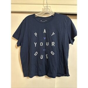 Under Armor Women's Loose Size Large "pay Your Dues" Crop Top Workout Shirt